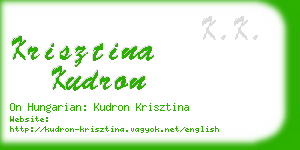 krisztina kudron business card